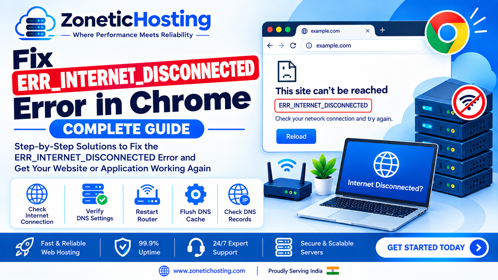 How to Fix ERR_INTERNET_DISCONNECTED Error in Chrome