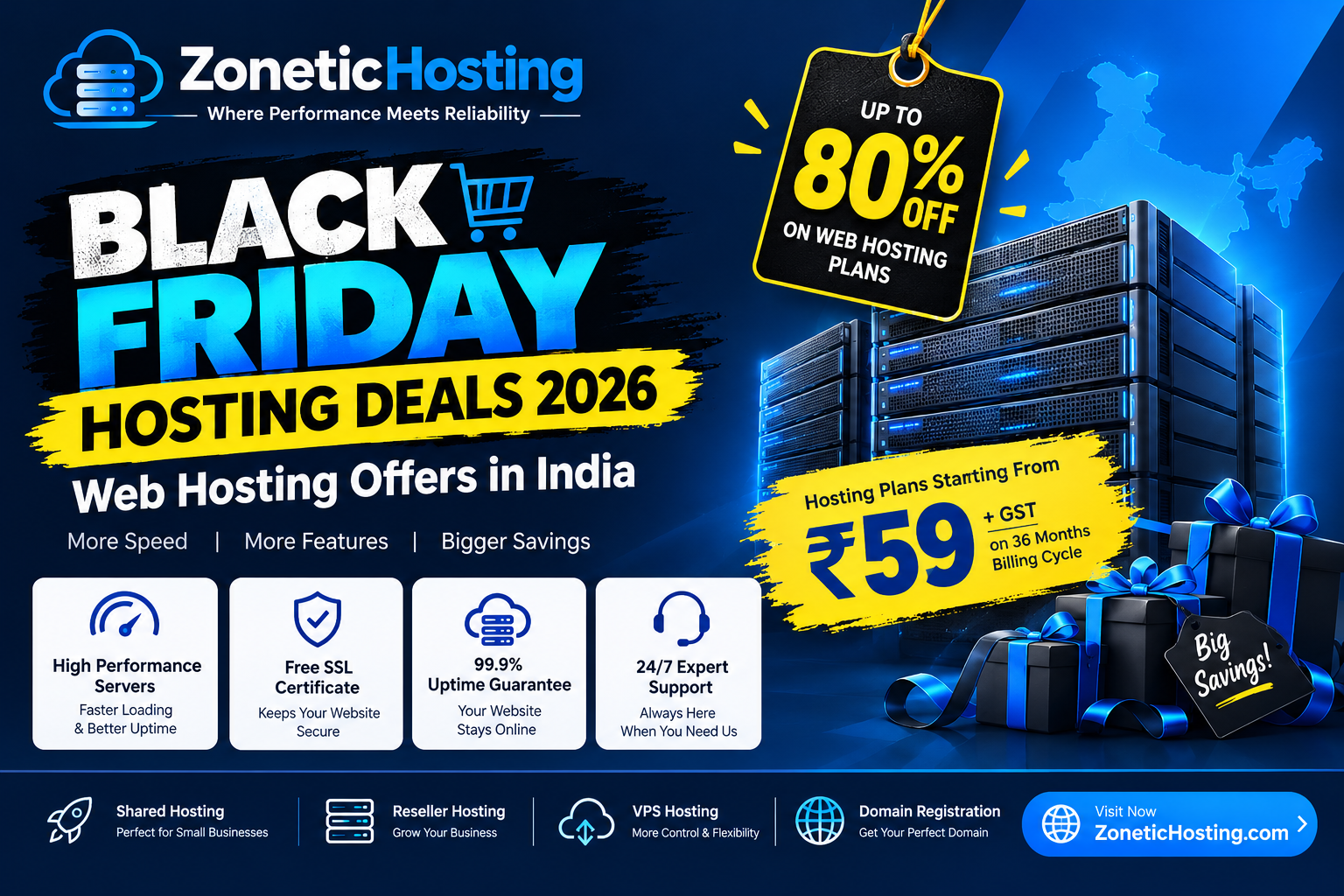 Black Friday Hosting Offers 2026: Deals in India | ZoneticHosting